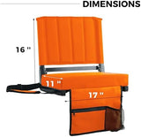 SPORT BEATS Stadium Seats with Back Support Bleacher Chairs with Back and Cushion Thick Padded Bleacher Seats Includes Shoulder Strap