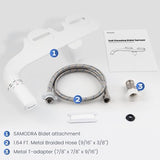 SAMODRA Ultra-Slim Bidet Attachment for Toilet - Self Cleaning Nozzle Hygienic Bidets for Existing Toilets with Adjustable Water Pressure Fresh Water Sprayer - Easy to Install