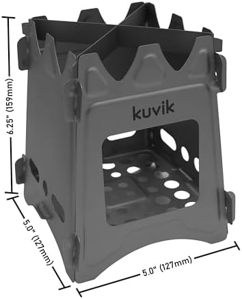 Kuvik Titanium Wood Stove - Ultralight and Compact Stove for Backpacking, Camping, and Survival