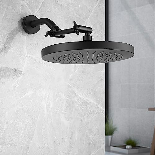Black Shower Arm, Shower Head Extender Arm with Universal Connection to Shower Heads, Anti-Leak Tool-Free Installtion, Shower Exetension (5 Inch, Matte Black)