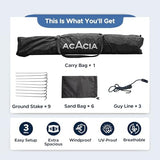 ACACIA Beach Tent Sun Shelter | 4-Person Portable Camping Tent with UPF 50+ Protection | Easy Setup Pop up Sun Shade | 10×10ft Privacy Sunshade for Camping & Backyard