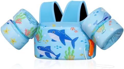MoKo Toddler Swim Vest for Kids, 20-66 lbs, Arm Floaties with Adjustable Straps, Nylon Material, Swim Vest for Toddlers Learning to Swim