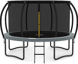 JUMPZYLLA Trampoline Outdoor 8FT 10FT 12FT 14FT 15FT 16FT with Enclosure and Ladder, ASTM Approved Recreational Trampoline for Kids and Adults, Anti-Rust Coated Frame