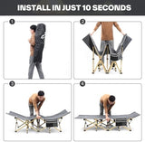 Sportneer Camping Cot: 1200D Double Layer Oxford Foldable Camping Cots for Adults - Heavy Duty Cots for Camping Travel Tent Day Outdoor & Home Guest, Camping Cots with Carry Bag & 2 Side Pockets