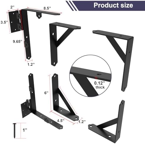 Gate Frame Fence Kit With Gate Latch, Anti-Sag Corner Brace Bracket Hardware Kit With Hinges
