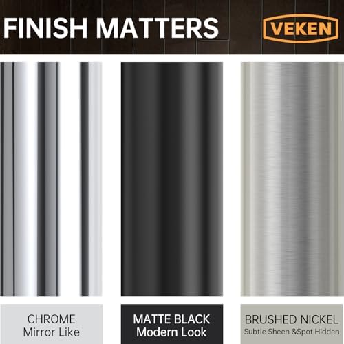 Veken 10" Luxurious All Metal Rain Shower Head with Handheld Spray Combo, High Pressure Rainfall Square Shower Heads with Extention Arm, Wide Dual Showerhead, Bathroom Accessories, Chrome, Silver