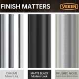 Veken 10" Luxurious All Metal Rain Shower Head with Handheld Spray Combo, High Pressure Rainfall Square Shower Heads with Extention Arm, Wide Dual Showerhead, Bathroom Accessories, Chrome, Silver