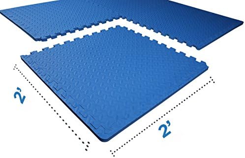 BalanceFrom Puzzle Exercise Mat with EVA Foam Interlocking Tiles for MMA, Exercise, Gymnastics and Home Gym Protective Flooring, Multiple Sizes and Colors