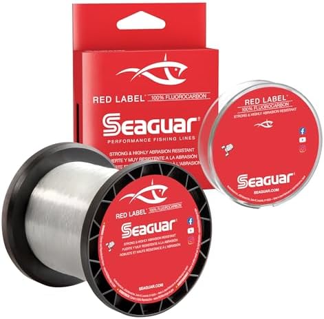 Seaguar Red Label Fishing Line for Power Baits & Heavy-Duty Applications, Freshwater, 100% Fluorocarbon, Clear, Multiple Sizes