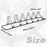 CyclingDeal Bike Rack Floor Parking Bike Stand for up to 6 Bicycles | Indoor, Home & Garage Storage Rack | Stable & Secure Bicycle Stand w/Tire Grooves Up to 29", Holding Plates & Custom Spacing