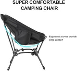 CAMEL CROWN Folding Camping Chair, Lightweight Portable Compact Lawn Chair with Side Pocket for Outdoor Travel Beach Picnic Hiking Backpacking Black