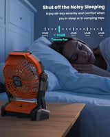 Camping Fan 27000mAh with LED Lantern - Cordless Portable Fan 8 inch USB C Battery Operated Rechargeable Powered Ventilador with Hanging Hook - 250° Rotating 4 Speed Personal Fans for Travel Camping