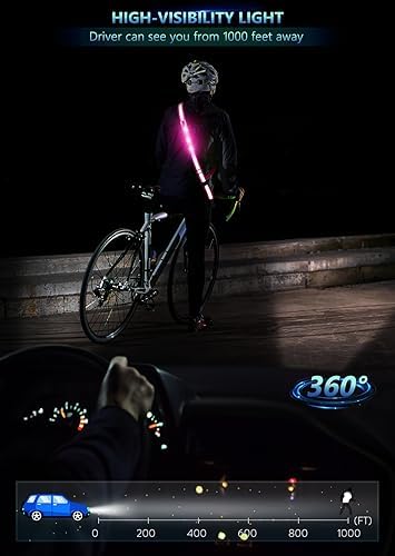 LED Reflective Belt Sash for Walking at Night, Night Running Safety Gear High Visibility Rechargeable LED Light Up Running Belt for Runners Walkers Men Women