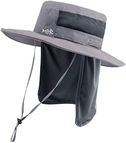 BASSDASH UPF 50+ Sun Fishing Hat Water Resistant with Detachable Neck Flap