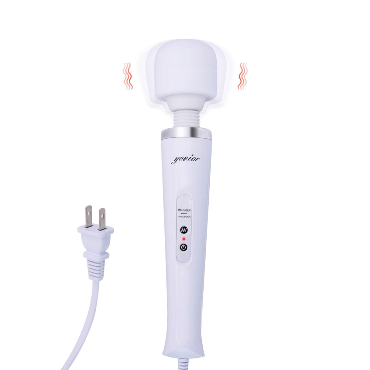 YEVIOR Wired Powerful Handheld Massager with 10 Pulse Settings, Personal Total Body Therapy Massager for Sports Recovery, Muscle Aches, Body Pain (White)