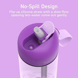 Bentgo Kids Water Bottle - Leak-Proof, Durable Tritan, BPA-Free 15 oz. Cup for Kids/Toddlers Ages 3+, Safe Sip Spout, Carrying Handle, & Dishwasher Safe for School, Sports, Daycare & Camp (Purple)