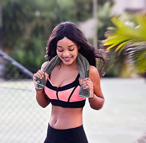 Microfiber Gym Towels Bigger Size Super Soft for Exercise Fitness, Sports, Workout, 380-GSM 15-Inch x 31-Inch Quick-Drying Towels (9 Pack, 3Grey+3Blue+3Purple)