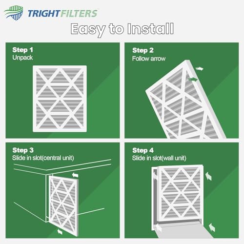 12x12x1 Air Filter 6 Pack, Durable MERV 8 Pleated Home HVAC AC Furnace Filters, Lightweight Compact Air Conditioner Filter Replacement