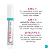fLASH Eyelash Serum for Long, Curled Natural Lashes - Enhances & Strengthens, Safe & Effective Formula for Contact Wearers & Sensitive Eyes, 3 Month Supply - 2mL (0.07 Fl Oz)