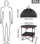Portable Camping Table Folding Picnic Tables Lightweight Folding Table Waterproof Canvas Beach Table for Outside with 4 Cup Holders & Carry Bags for Camping, Beach, Campfires and Tailgating