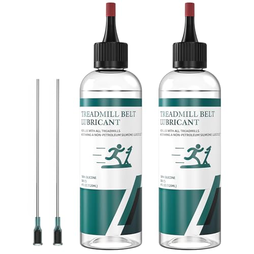 Treadmill Belt Lubricant, 100% Silicone Treadmill Lube High-Temperature Resistant Stable Lubricant, with Application Tubes and Precision Screw Caps 500CS, 8.4 Ounce