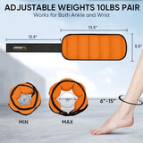 APEXUP 10lbs/Pair Adjustable Ankle Weights for Women and Men, Modularized Leg Weight Straps for Yoga, Walking, Running, Aerobics, Gym