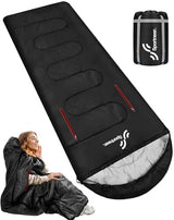 Sportneer Sleeping Bag - Wearable for Adults & Kids with Arm Zipper Holes in Cold & Warm Weather, Waterproof Portable Sleeping Bag for Camping, Hiking, Backpacking, Outdoor Travel