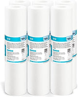 Membrane Solutions 10 Micron Sediment Water Filter Replacement Polypropylene Cartridge 10"x 2.5" for Whole House RO System, Compatible with Aqua-Pure AP110, GE FXUSC, WHKF-GD05, Culligan P5-6 Pack