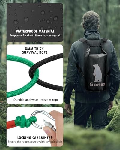 Gonex Bear Bag 10L with Bell Whistle Bear Canister for Backpacking Ultralight Waterproof Food Storage Bag for Hiking, Outdoor, Camping, Fishing, Kayaking