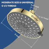 HOPOPRO 5-Mode High Pressure Shower Head - The Washington Post, NBC News, Today TV Show Recommended - High Flow Fixed Showerheads (6 Inch Gold)