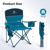 ALPHA CAMP Camping Chair 2 Pack Portable Chair with 3-Can Cooler Folding Chair with Side Pocket and Cup Holder, Collapsible for Camping, Tailgates, Beach, Fishing and Sports,2PC