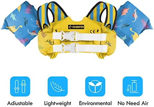 Chriffer Kids Swim Vest Life Jacket for 22-66 Pounds Boys and Girls, Toddler Floaties with Shoulder Harness Arm Wings for 2,3,4,5,6,7 Years Old Baby
