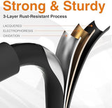 3 Step Ladder, Protable Steel Folding Stool with Wide Anti-Slip Pedal, 500lbs Sturdy Steel Ladder, Black