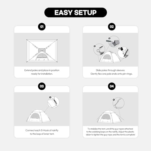 Tents for Camping 2/4/6 Person Camping Dome Tent, Easy to Set Up, Lightweight Camping Tent, Portable Camping Tent for Outdoor and Backpacking Sundome Tent