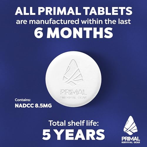 Water Purifier Tablets –Water Purification Tablets for Emergency Water - Hiking, Camping, Survival, Emergency – Drinking Water Filtration System Survival Tabs - Purificador De Agua - 1L - 100 Tablets