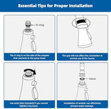 Hibbent Pull Down Kitchen Faucet Head Replacement, 3-Function Kitchen Faucet Head Sink Spray Nozzle with 15 Adapters Compatible with Moen, American Standard, Delta, Kohler Faucets, Brushed Nickel