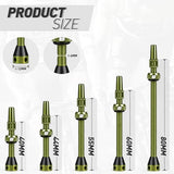 BWSHLF Tubeless Presta Valve Stem 40/44/55/60/65/80/100 mm, Super Light Alloy Presta Valve Stem Kit with Valve Core Remover Tool and Valve Stem Caps - Multiple Color and Size Options(Pair)