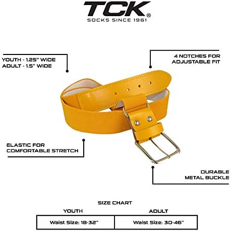 TCK Baseball or Softball Sock/Belt Combo- Youth & Adult Sizes for Boys and Girls Men and Women