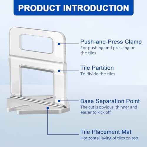 DGSL Tile Leveling System, 500-Piece 1/16" Tile Spacers Clips Tile Tools, Tile Installation Tools for Professional Ceramic Tile and Stone Installation