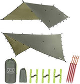 Gold Armour Rainfly Tarp Hammock, Premium 14.7ft/12ft/10ft/8ft Rain Fly Cover, Waterproof Ultralight Camping Shelter Canopy, Survival Equipment Gear Camping Tent Accessories (OD Green 12ft x 10ft)