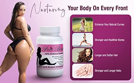 #1 Butt Enhancer and Breast Enhancer Vitamins – Butt Growth & Breast Enhancement Pills for Slim Waist, Bigger Butt & Bigger Breast – PureBody Vitamins All-in-1 BBL Pills for Fast Booty & Breast Growth