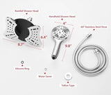 GRICH 2.5GPM Shower Head with Handheld Spray Combo: 2 in 1 Rainfall Shower Heads high pressure & Handheld Shower Head, 9 Spray Modes/Settings Detachable Shower Head with 60 Inch Hose