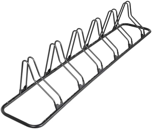 CyclingDeal Bike Rack Floor Parking Bike Stand for up to 6 Bicycles | Indoor, Home & Garage Storage Rack | Stable & Secure Bicycle Stand w/Tire Grooves Up to 29", Holding Plates & Custom Spacing