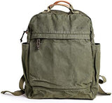 Gootium Canvas Backpack for Women Vintage Style Zipper Bag Men's Casual Daypack Cloth Outdoor Travel Rucksack, Olive