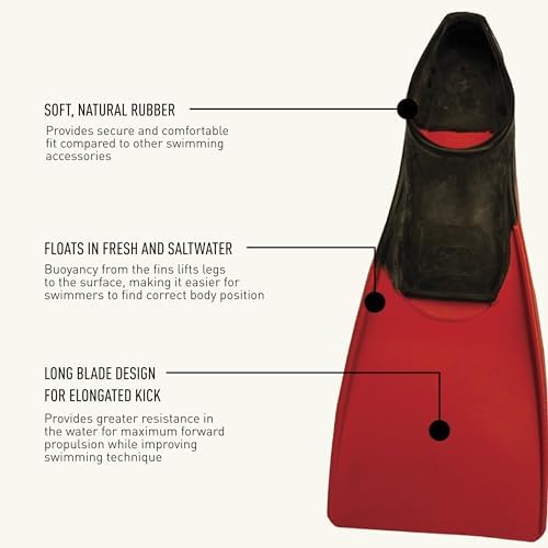 FINIS Long Floating Swim Fins - Training Fins for All Ages - Improves Kick Technique & Body Position