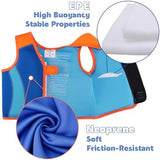 Pottwal Swim Vest for Kids - Swim Jacket for 1-2 Years (24-33LBS) - Buoyancy Aid Made of Neoprene & EPE - with Adjustable Crotch Strap