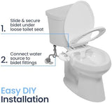 LUXE Bidet NEO 120 Plus - Patented Bidet Attachment for Toilet Seat, Innovative Hinges to Clean, Slide-in Easy Install, Advanced 360° Self-Clean, Single Nozzle, Rear Wash (Chrome)