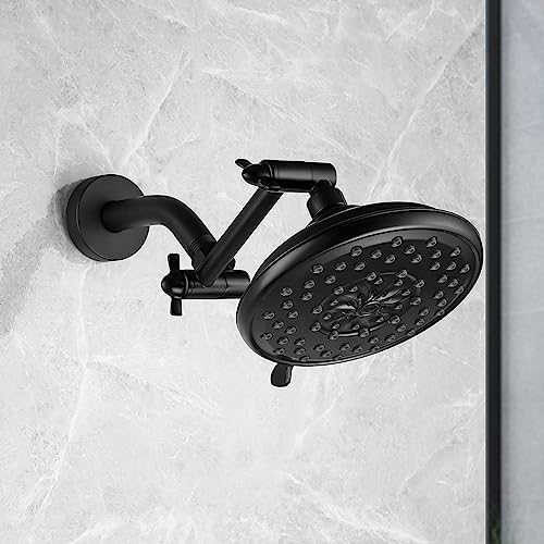 Black Shower Arm, Shower Head Extender Arm with Universal Connection to Shower Heads, Anti-Leak Tool-Free Installtion, Shower Exetension (5 Inch, Matte Black)