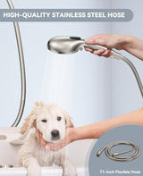JDO Shower Head with Handheld, High Pressure Handheld Shower Head 9 Settings, Detachable Shower Head Set with Stainless Steel Hose and Shower Bracket (Brushed Nickel)