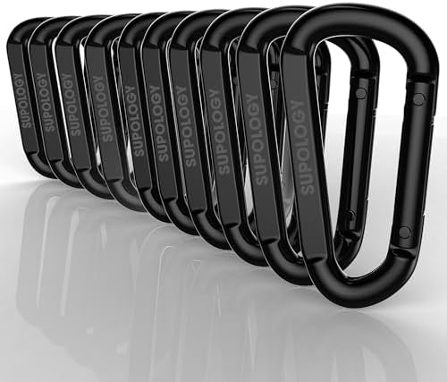 Heavy Duty Carabiner Clip, Steel Carabiners 1100lbs 3" D Shaped Spring Hook Small Clips for Hammocks, Hiking, Keychains, Outdoors and Gym, Dog Leash and Key Ring
